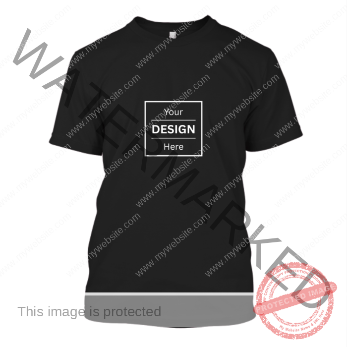 Customized Print 140 GSM Black Round Neck Half Sleeve Men's T-Shirt - Image 2