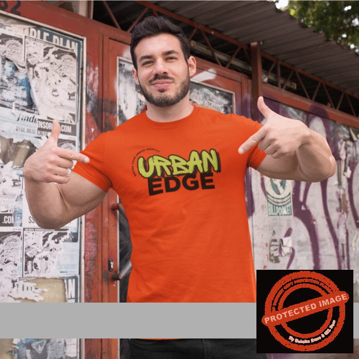 Customized Print 140 GSM Orange Round Neck Half Sleeve Men's T-Shirt