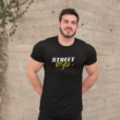 Customized Print 140 GSM Black Round Neck Half Sleeve Men's T-Shirt