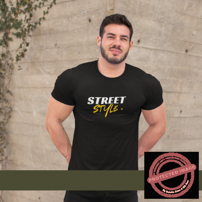 Customized Print 140 GSM Black Round Neck Half Sleeve Men's T-Shirt