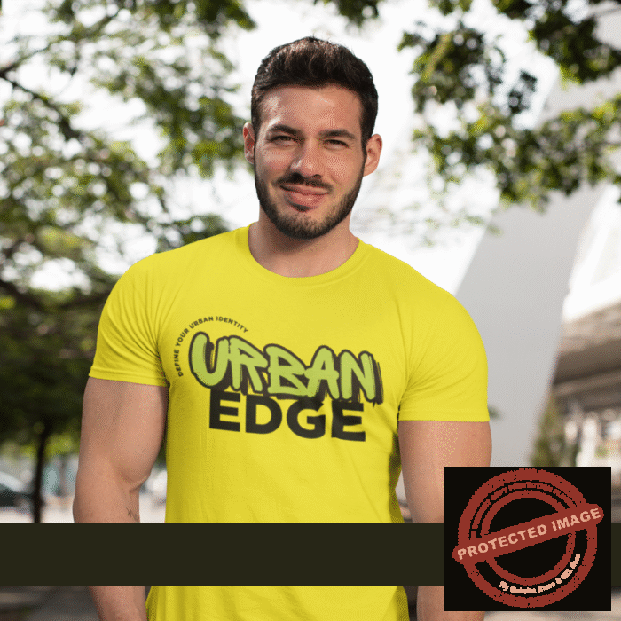 Customized Print 140 GSM Yellow Round Neck Half Sleeve Men's T-Shirt
