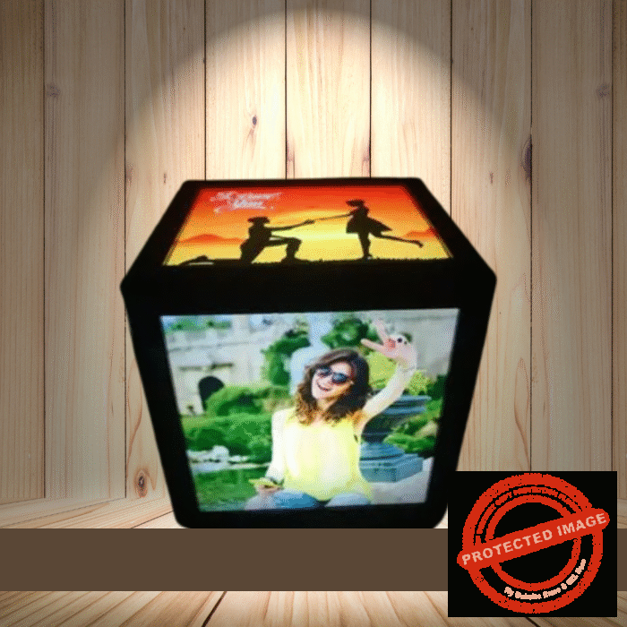Personalized Photo Alpha 6"X6" Plastic Lamp