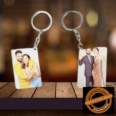Personalized Photo Pure Metal Key Chain Rectangle PM-402