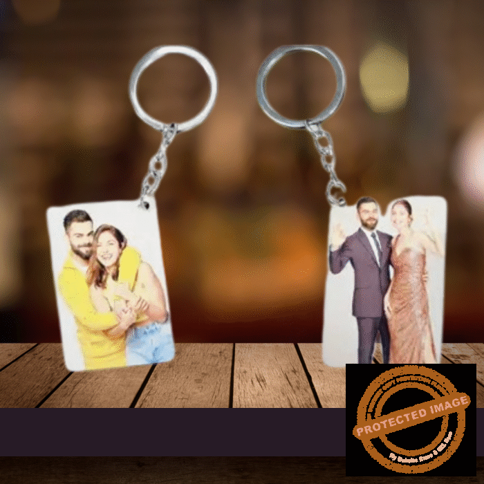 Personalized Photo Pure Metal Key Chain Rectangle PM-402