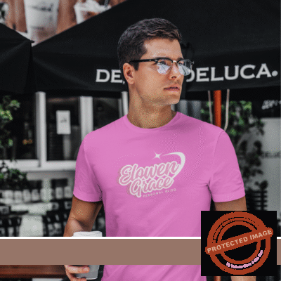 Customized Print 160 GSM White Light Pink Neck Half Sleeve Men's T-Shirt