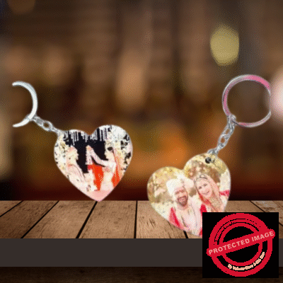 Personalized Photo Pure Metal Key Chain Heart PM-405