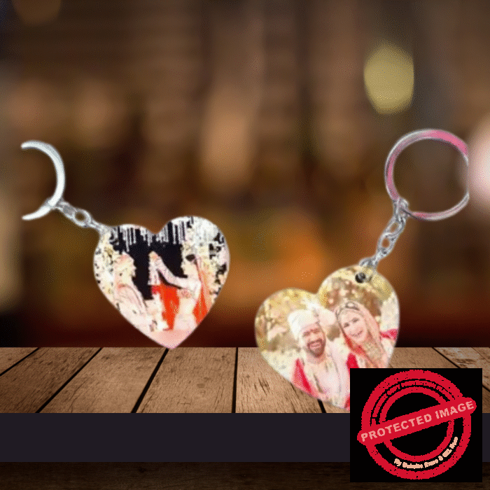 Personalized Photo Pure Metal Key Chain Heart PM-405