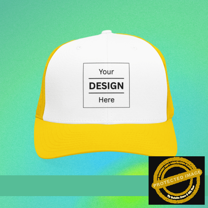 Personalized Printed Cap with Adjustable Strap for Men & Women - Yellow