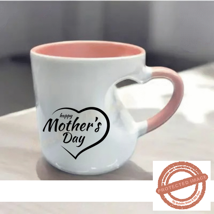 PERSONALIZED INNER HEART CUT PINK MUG