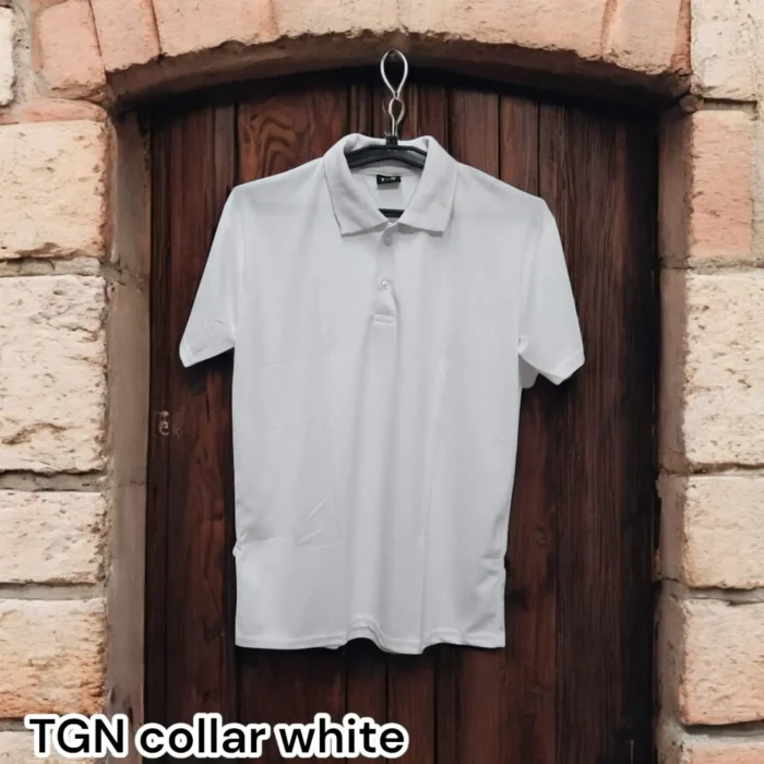 Customized Print 160 GSM White Collar Half Sleeve Men's T-Shirt - Image 3