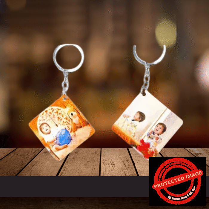 Personalized Photo Pure Metal Key Chain Square PM-403