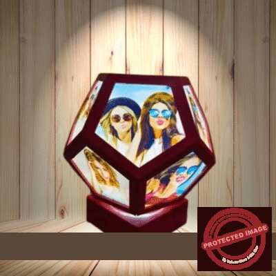 Personalized Photo Pentagon Plastic Lamp 6"X6"