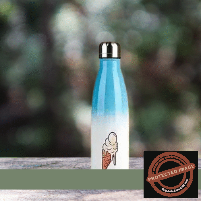 PERSONALIZED PHOTO PRINT SUBLIMATION HOT & COLD SKY BLUE WATER BOTTLE 500ML