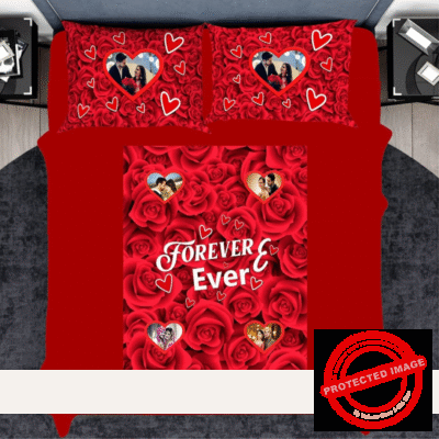 Personalized Romantic Double Bed Cover PV-201