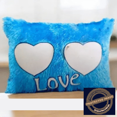 Personalized Photo Print Super Shine Furr Pillow 16x20 Blue