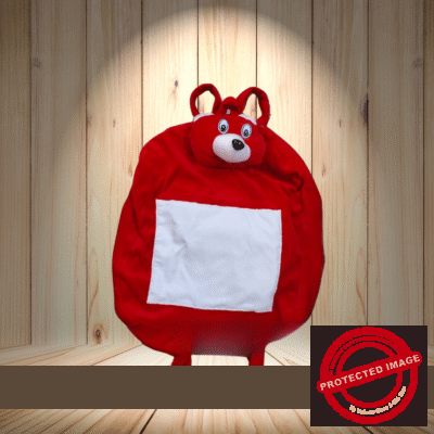 Personalized Photo Print Red Teddy Face School Red