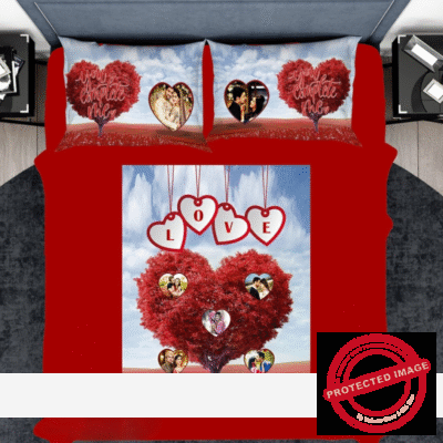 Personalized Romantic Double Bed Cover PV-206