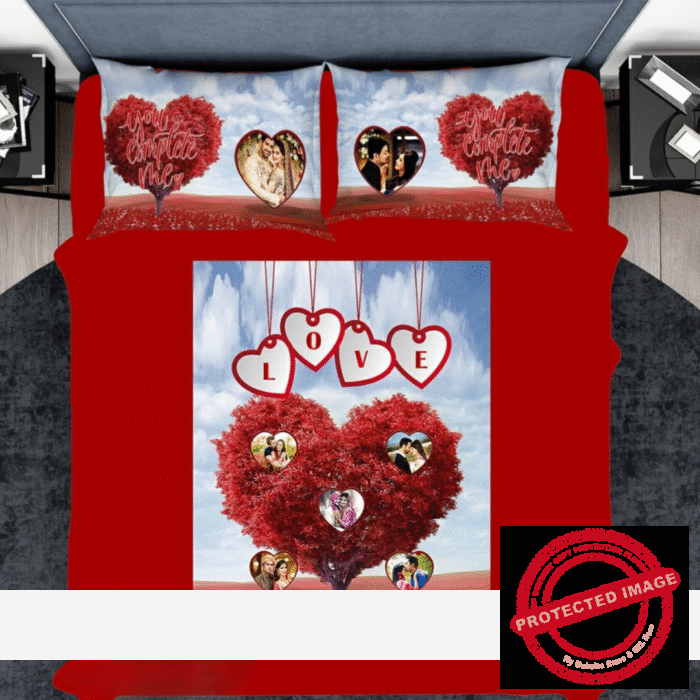 Personalized Romantic Double Bed Cover PV-206