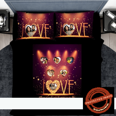 Personalized Romantic Double Bed Cover PV-204