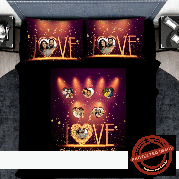 Personalized Romantic Double Bed Cover PV-204