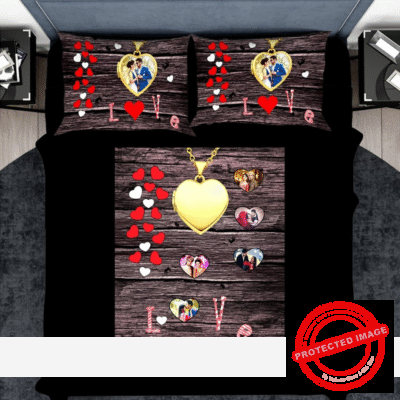 Personalized Romantic Double Bed Cover PV-205