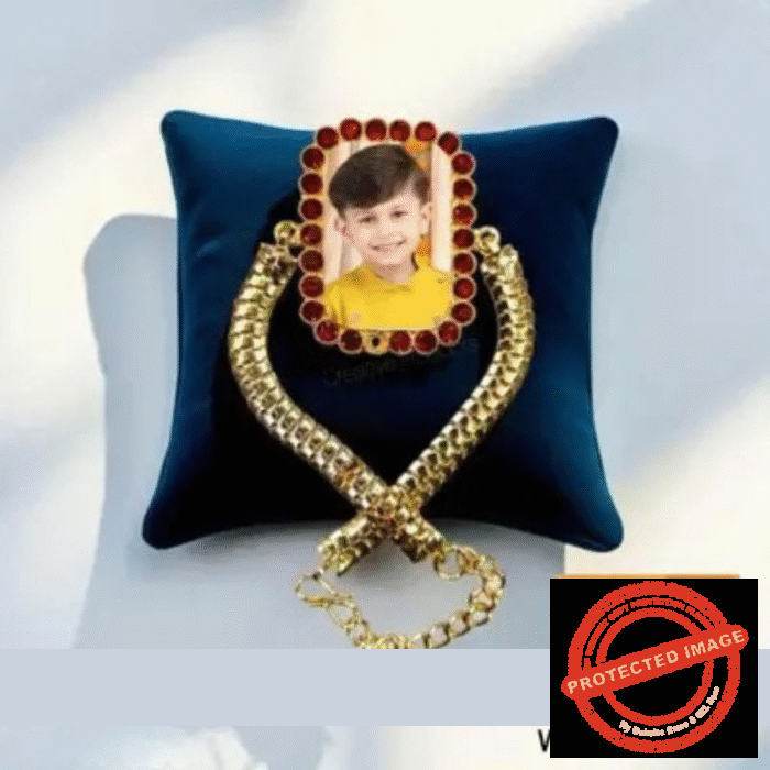 Personalized Photo Print Bracelet Rakhi 3004 With Box Cover