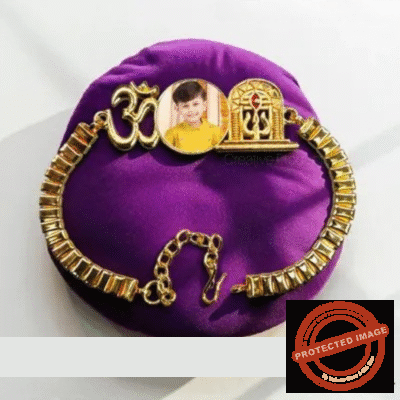 Personalized Photo Print Bracelet Rakhi 3008 With Box Cover