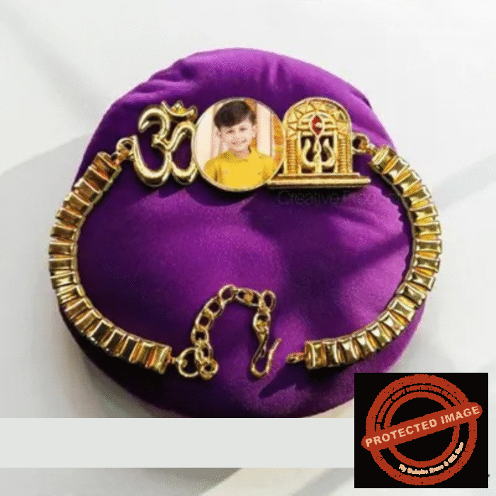 Personalized Photo Print Bracelet Rakhi 3008 With Box Cover