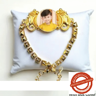 Personalized Photo Print Bracelet Rakhi 3009 With Box Cover