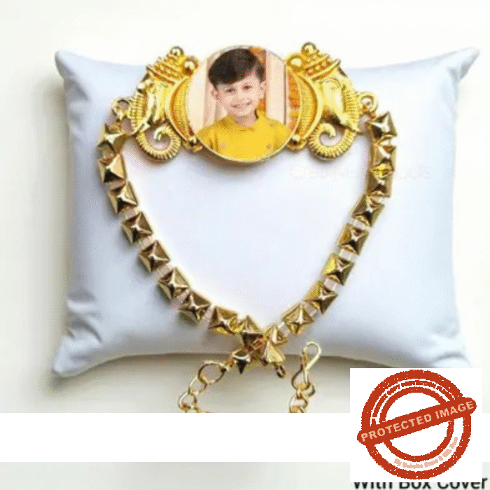 Personalized Photo Print Bracelet Rakhi 3009 With Box Cover