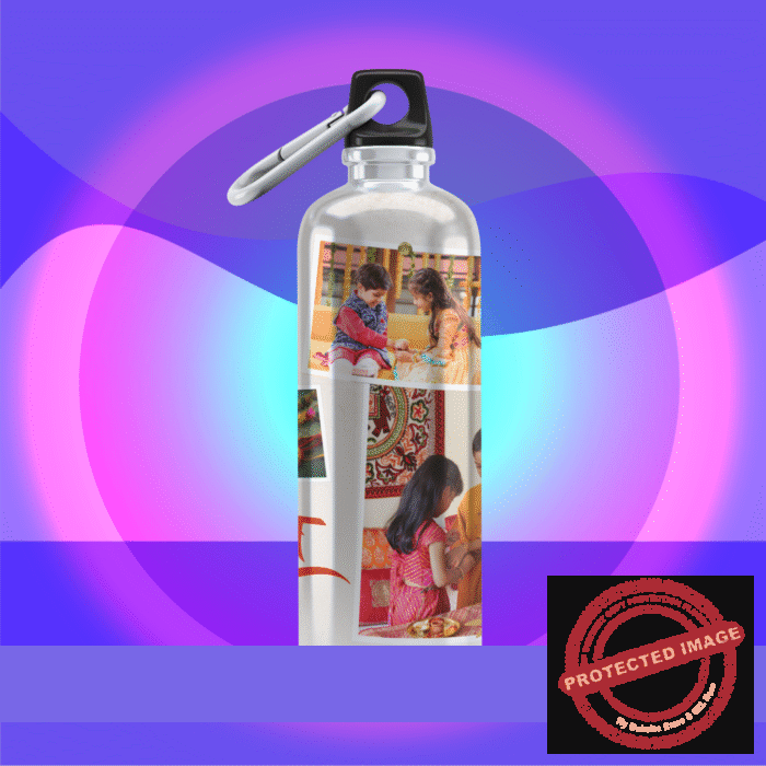 Personalized Rakshi Photo Printed Sipper Water Bottle – White - 600ML - sp2