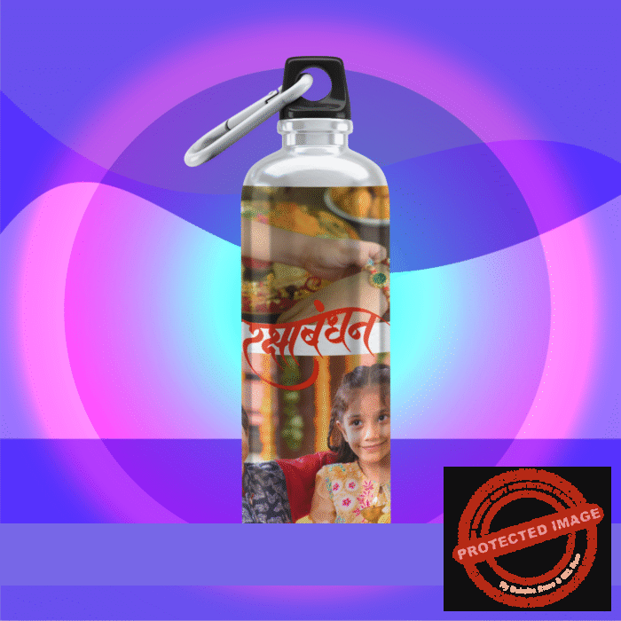 Personalized Rakshi Photo Printed Sipper Water Bottle – White - 600ML - sp1