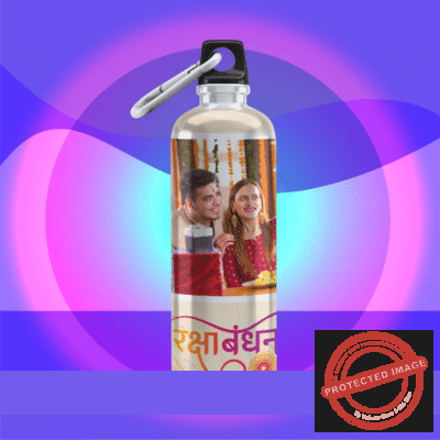Personalized Rakshi Photo Printed Sipper Water Bottle – White - 600ML - sp3